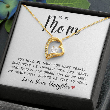 To My Mom| You Held My Hand From Daughter| Forever Love Necklace