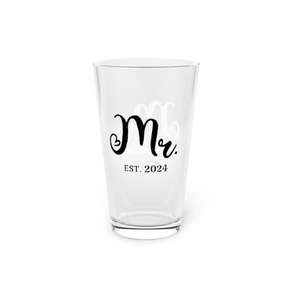 Mr. and Mrs. Wedding Date Glassware