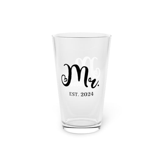 Mr. and Mrs. Wedding Date Glassware