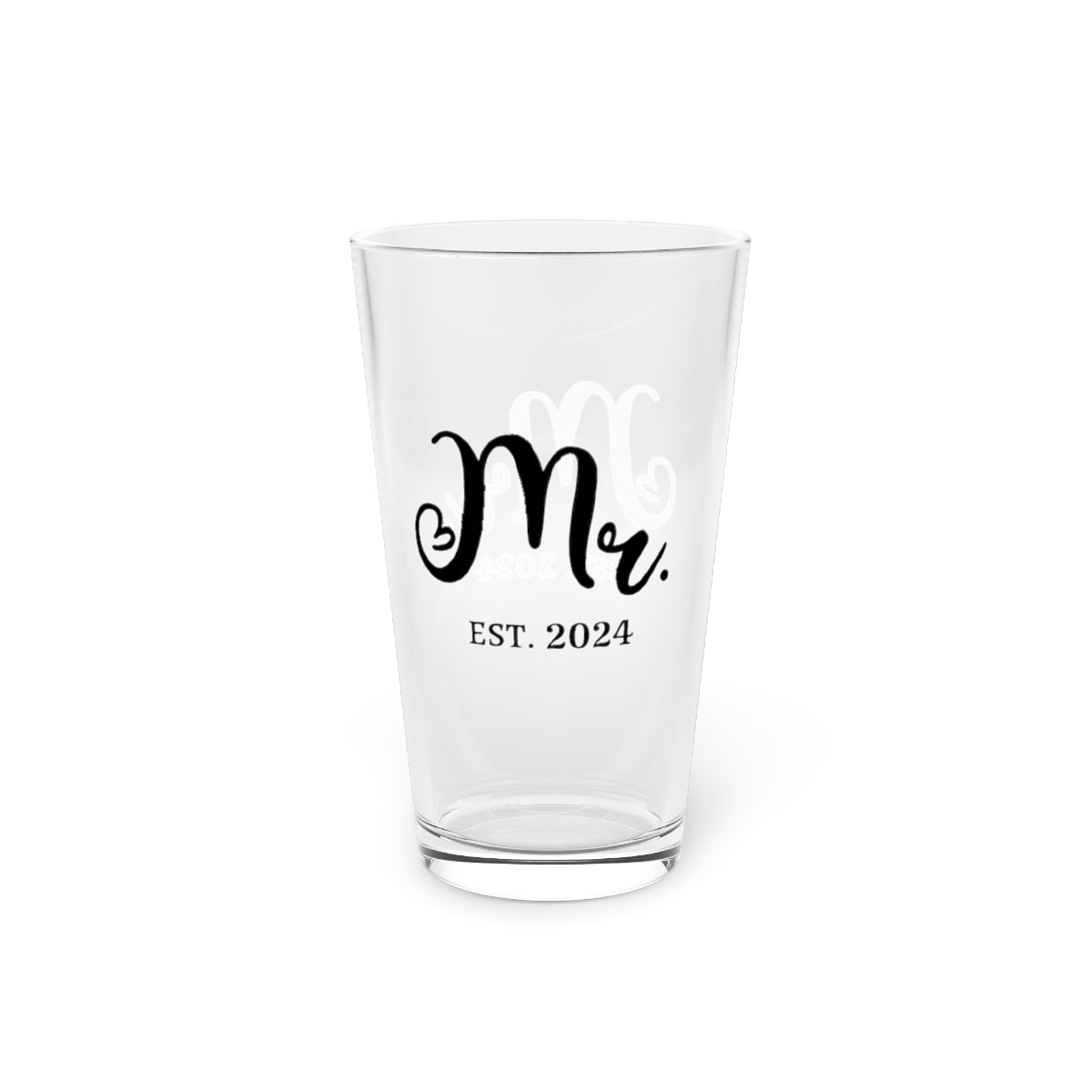 Mr. and Mrs. Wedding Date Glassware